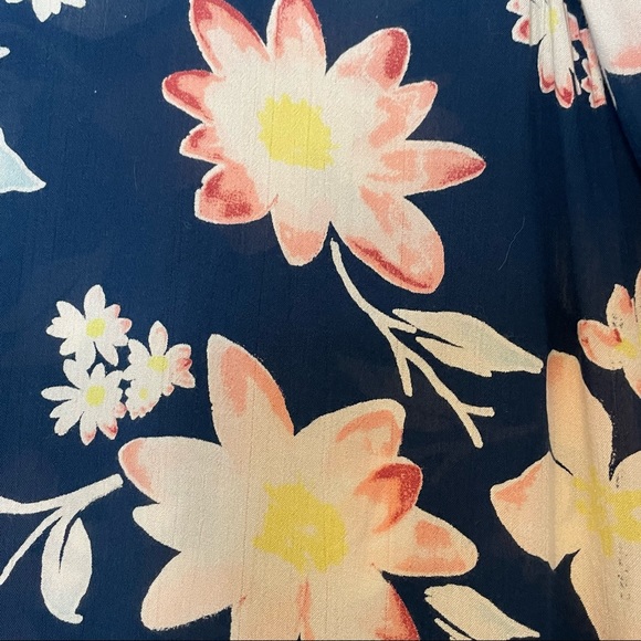 BILLABONG‎ Blue Floral Dress Heart Strayed Back Strap Long Sleeves A-Line Small - Picture 10 of 11